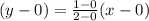 (y - 0) =  \frac{1 - 0}{2 - 0} (x - 0)