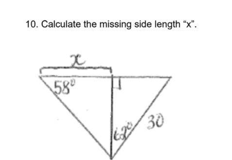 Calculate the missing side length “x”.