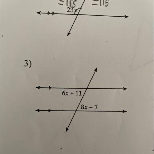 Can someone help me solve number 3 
Find the measure of the angle indicated in bold.