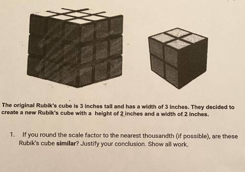 The original Rubik's cube is 3 inches tall and has a width of 3 inches. They decided to

create a