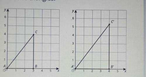 What is the scale factor from triangle abc to triangle A' B' C' ? Also explain how.