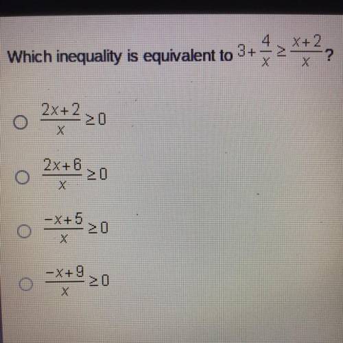Help
Which inequality is equivalent