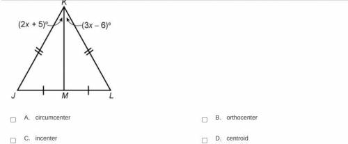 Which of the following does KM contain? Check all that apply.

There is a triangle JKL in which si