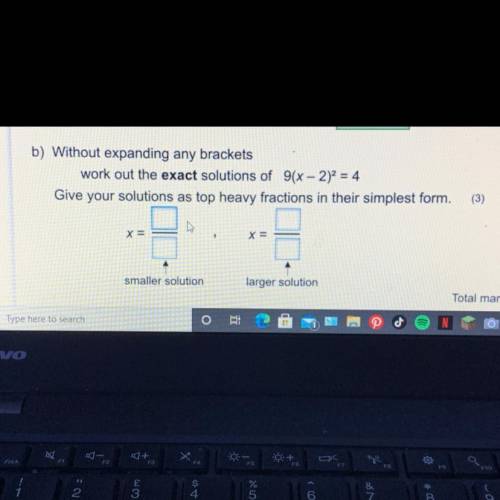 Work out the exact solutions of 9(x-2)^2=4
(detail in photo)