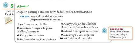 Please help Spanish2 il give you 15 points!!
u have to us e paste tense ar verbs