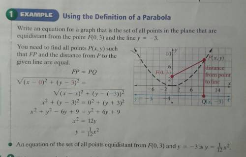 write an equation for a graph that is the set of all points in the plane that are equidistant from