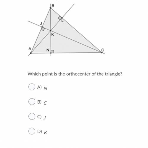 Which point is the orthocenter of the triangle?