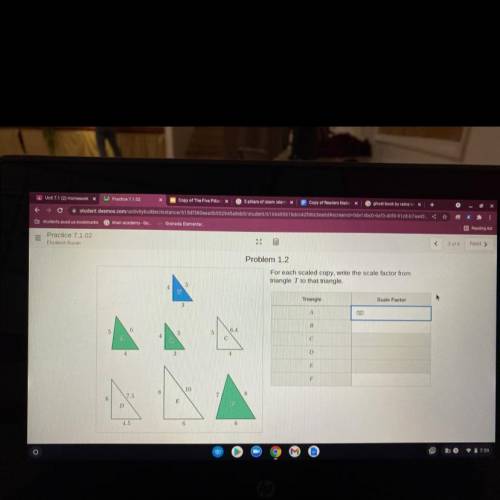 Tacice

<
3 of
Next >
Problem 1.2
For each scaled copy, write the scale factor from
triangle