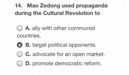 Mao Zedong used propaganda during the Cultural Revolution to

People says many different answers,