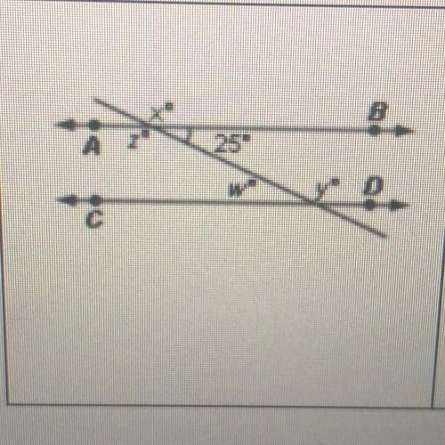 What are the measurements of angles x,y,z & w? 
Thank you<3