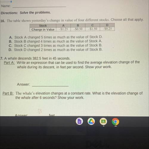 Need help on 16 , the one with the table .