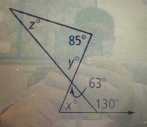 ￼find the missing angle measures.

Y = 63
Z = ?
X = ?
Can someone tell me the answer to this pleas