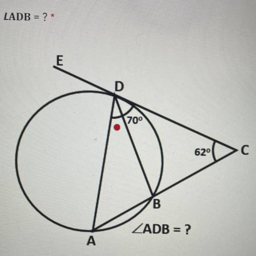 Without assuming angle ABD=90°, find angle ADB