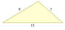 Se puede construir un triángulo cualquiera con las siguientes medidas: 7, 9, 13?

-Verdadero
-Falso
