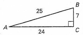 Referring to the Fig. in Question #44, find the tangent of
∠A. Give answer in simplest form.