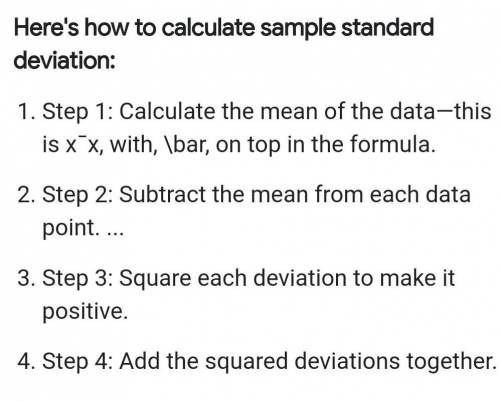 How do you find a sample standard deviation
