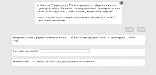 Katherine has 32 pop songs and 72 rock songs on her mp3 player that she will be organizing into pla