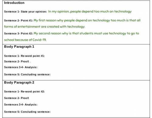 Do people depend too much on technology?

look at the attachment fill in the blank 
I will give th