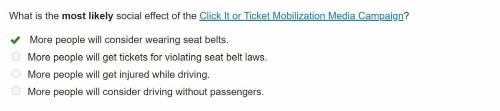 What is the most likely social effect of the Click It or Ticket Mobilization Media Campaign?