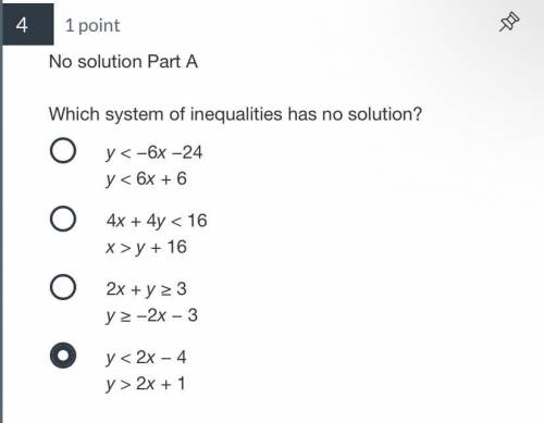 Which system of inequalities has no solution ? I’m not sure