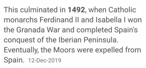 What year were the Moors driven from Spain?