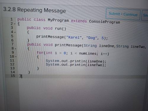 How do you solve 3.2.8 Repeating Message in Code HS