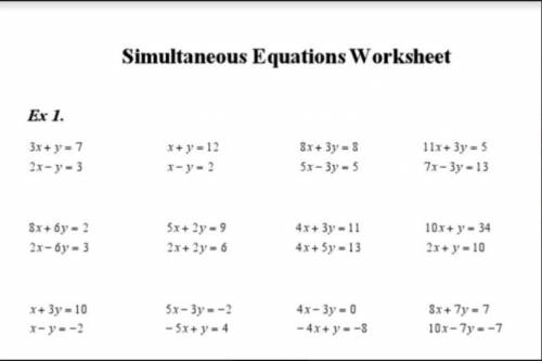 Simultaneous Equations using Matrix