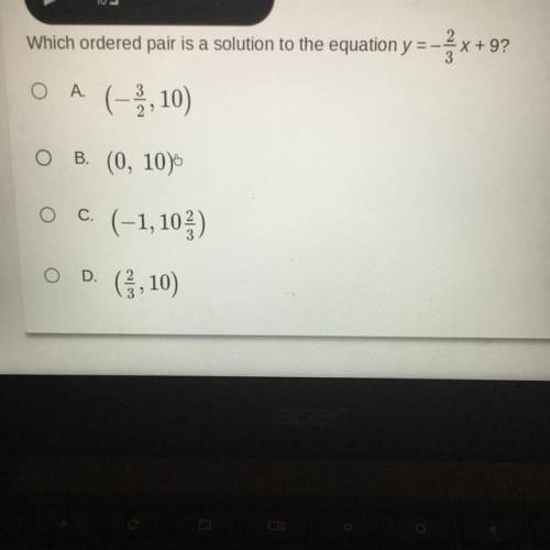 Which ordered pair is a solution to the equation?