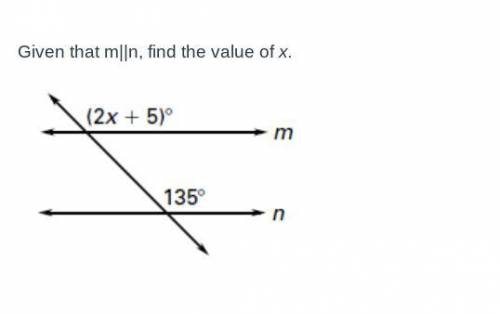 Given that m||n, find the value of x.