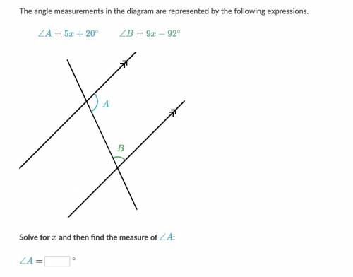 The angle measurements in the diagram are represented by the following expressions