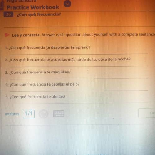 I need these questions answered in simple spanish pls