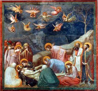 The work above is attributed to Giotto. How did Giotto's work represent the culture it was created