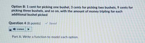 Option B: 1 cent for picking one bushel, 3 cents for picking two bushels, 9 cents for picking three