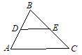 In triangle ABC, D is the midpoint of side AB and E is the midpoint of side BC. The area of triangl