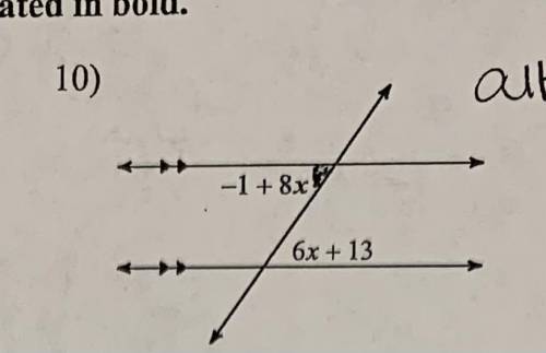 Find the measure of the angle marked and indicated in bold