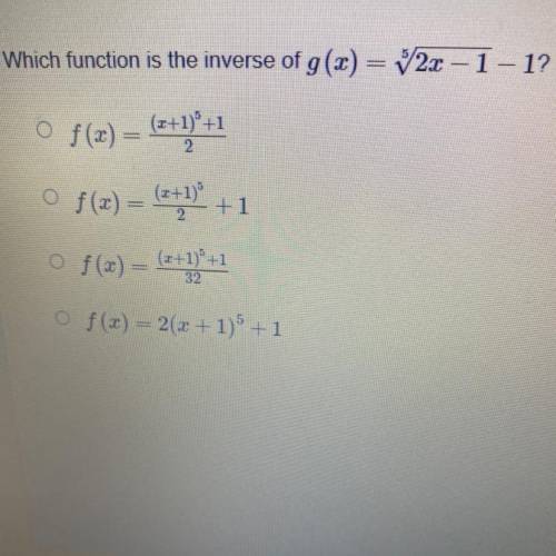 Which function is the inverse of this equation?