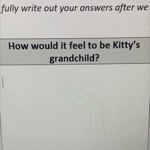 How would it feel to be kittys grandchild