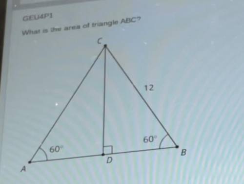 What is the area of triangle ABC? pls help i need to pass this test!!