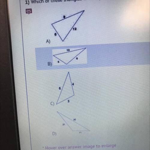 Which of these triangles is not possible?