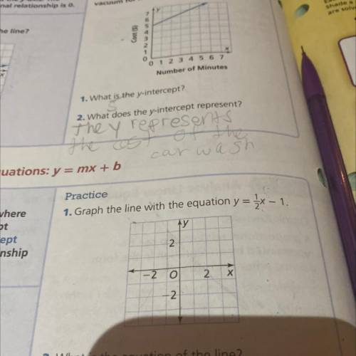 Graph the line with the equation y= 1/2 x -1 
1 problem practice