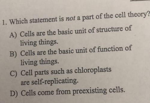 Which statement is not a part of the cell theory
