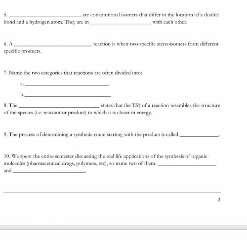 I need help with my organic Chemistry homework