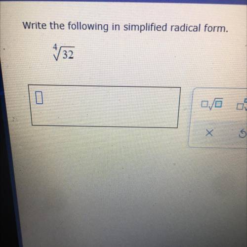 Write the following in simplified radical form.