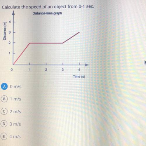 Calculate the speed of an object from 0-1 sec.