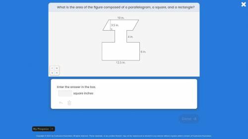 What is the area of the figure composed a parallelogram, a square, and a rectangle?

PLEASE ANSWER