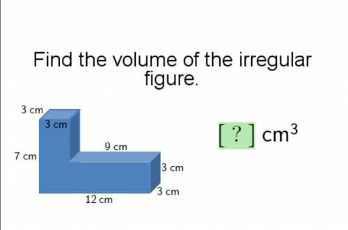 What is the volume of the irregular figure?