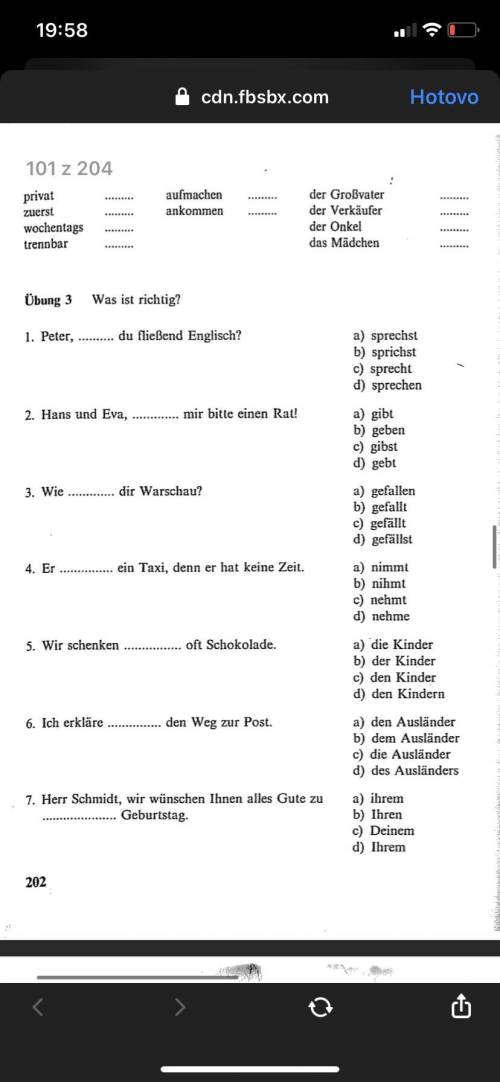 Anyone can help me with German? 
Exercise 3