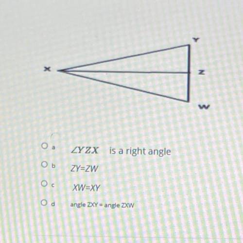 If XZ is a median, which of the following is true?