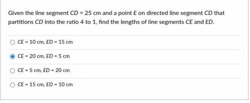 Find the lengths of line segments CE and ED.