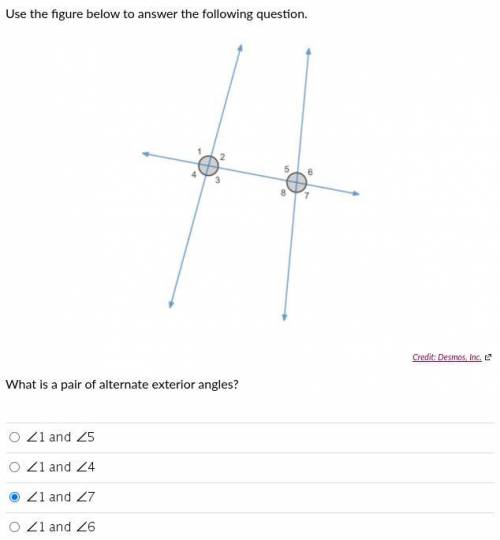What is a pair of alternate exterior angles?